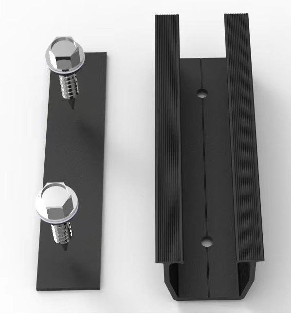 Mini mounting rail set for solar modules silver/black 12cm