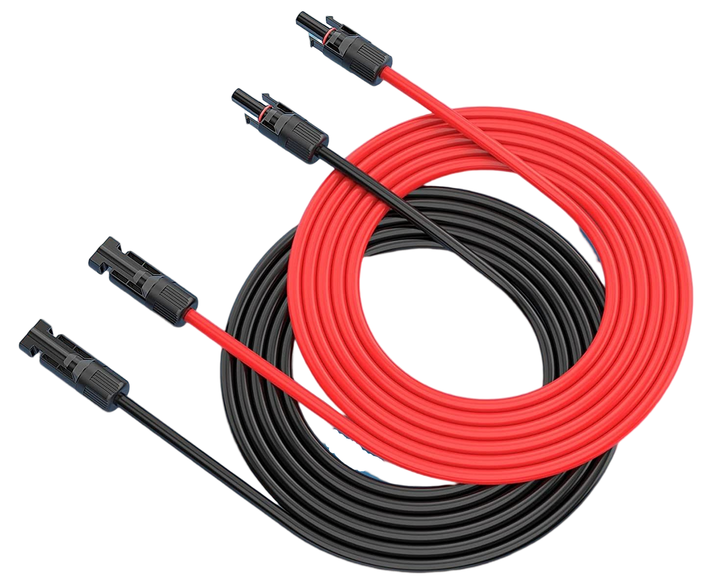 Solar cable extension 4mm² / 6mm² 1-20m solar panel adapter cable, solar cable extension, both sides MC-4 solar connector solar cable extension cable, for plug solar system solar cells photovoltaic assembly (black + red)