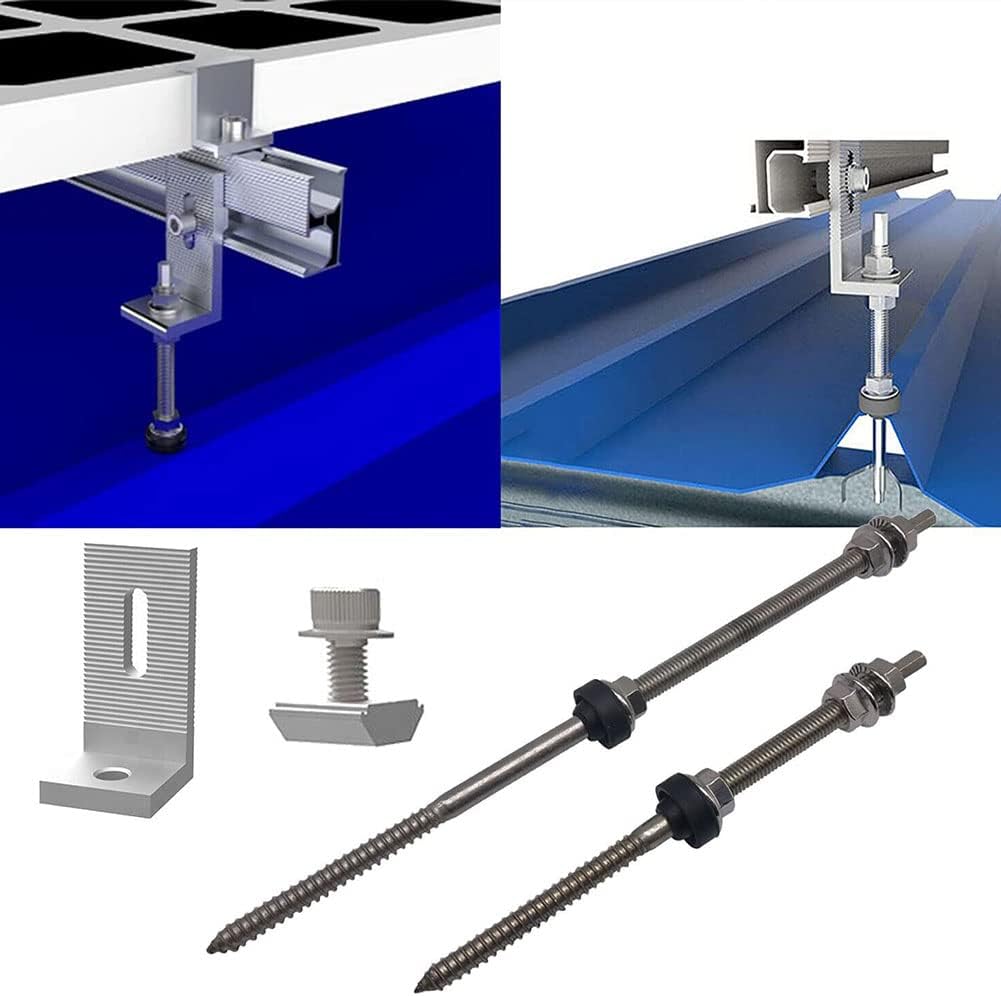 M10-Stabschraube mit L-Winkel-Solar-PV-Trapezblech-Dachbefestigung 200/250/300 mm