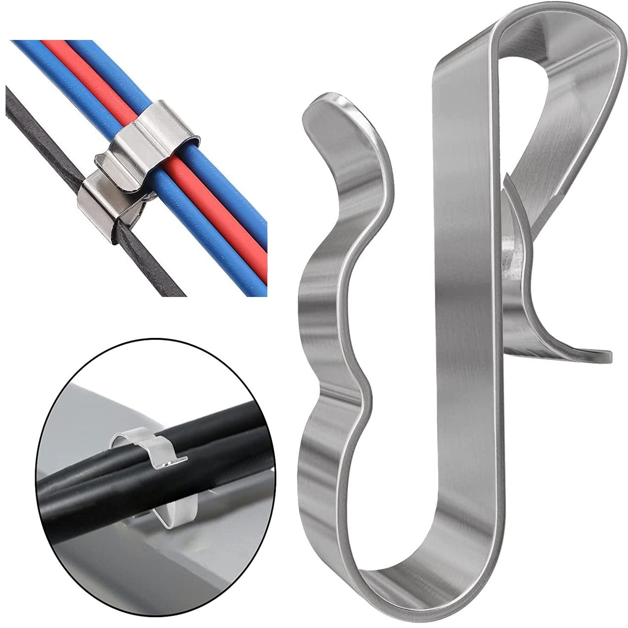 50 pieces cable clamp trailer wire clips stainless steel, photovoltaic cable clips trailer frame wire clamps solar module fixing clamps Mxj03