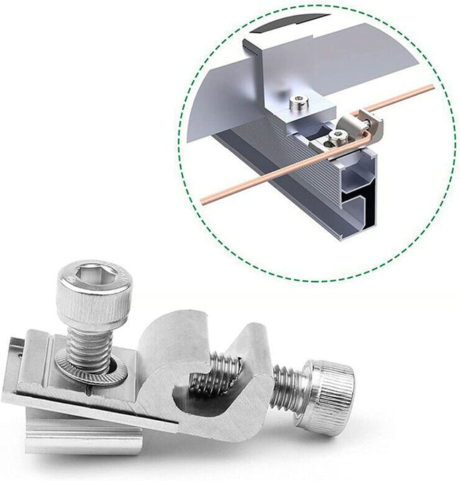 10 Pcs Photovoltaic Solar Module Grounding Clamp Grounding Clamp Merc01
