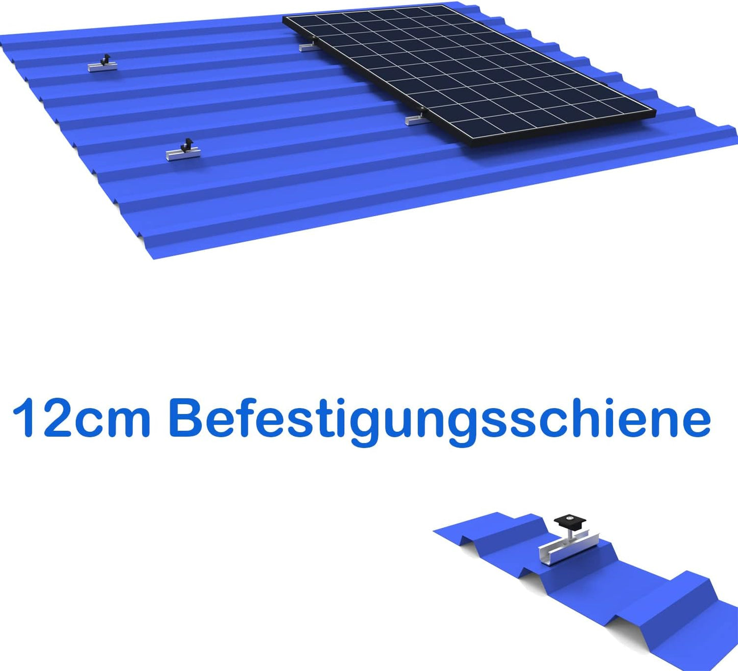 Mini mounting rail set for solar modules silver/black 12cm