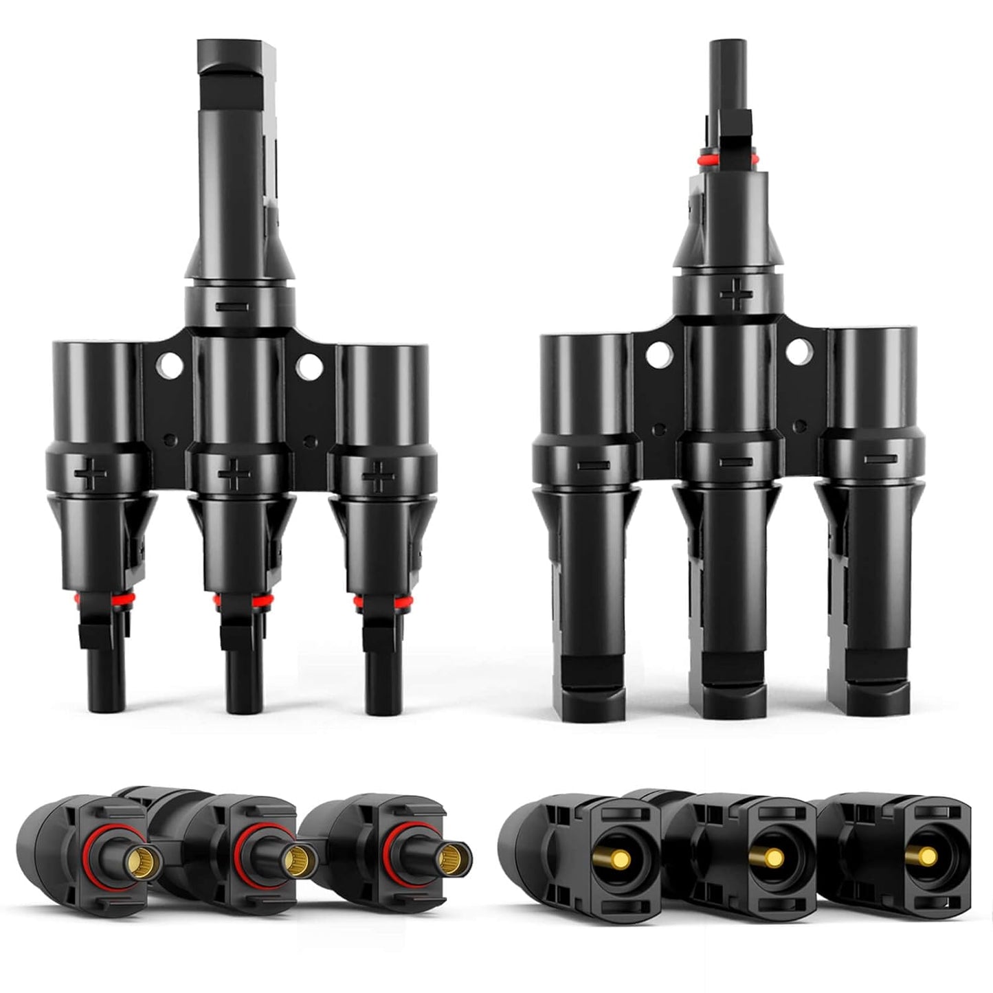Solar 3T-connector male/female, solar panel cable connector, solar branch connector for parallel connection between solar cells (1 pair)