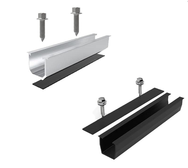 Mini mounting rail set for solar modules silver/black 12cm