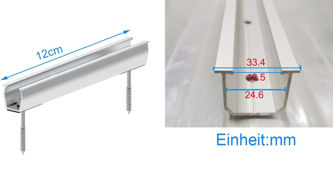 Mini mounting rail set for solar modules silver/black 12cm