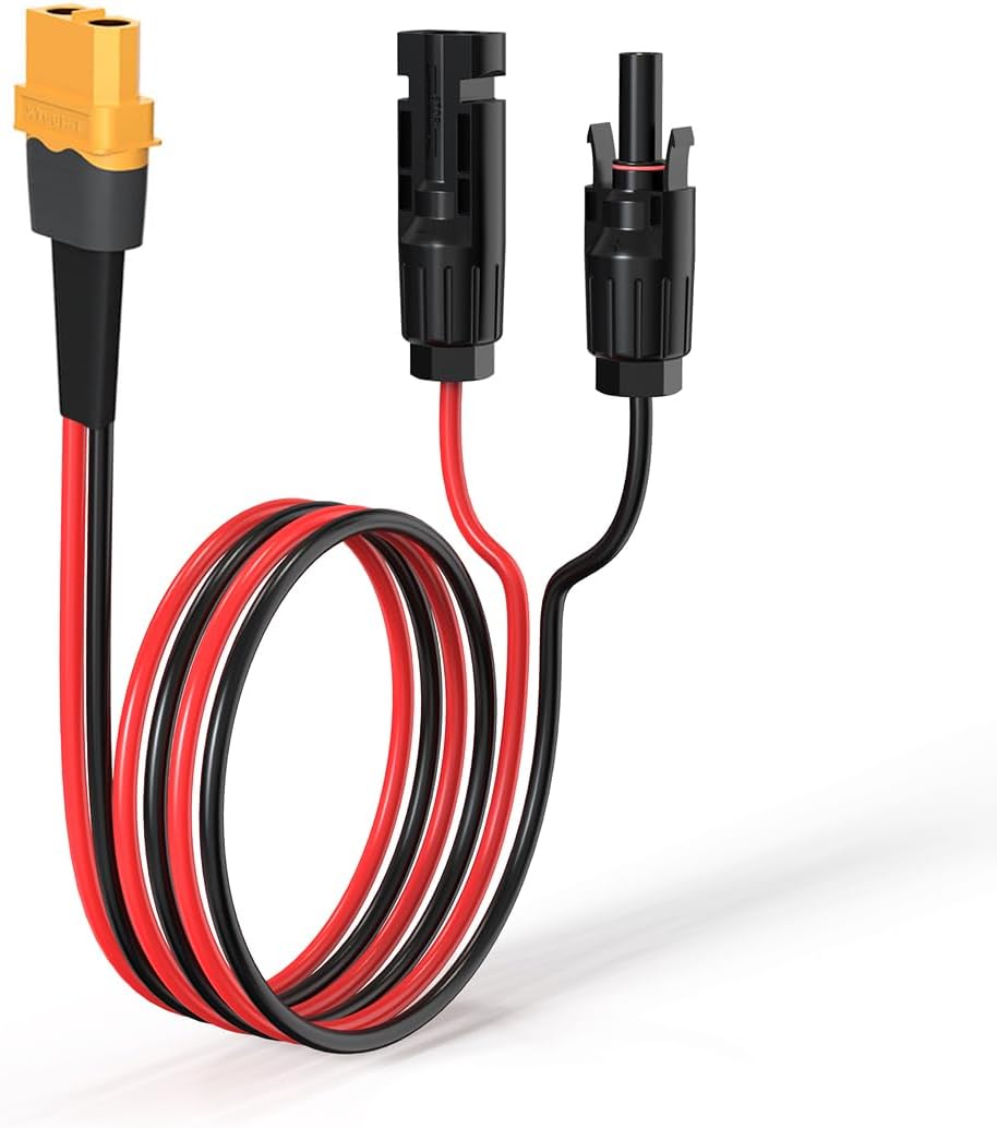 Solarladekabel Solarkabel 0.6M/3M, Solarstecker auf XT60 Stecker Solarpanel Adapter Kabel, für EF DELTA 2 und River Pro MAX Powerstation 757 Powerhouse Solar Generator