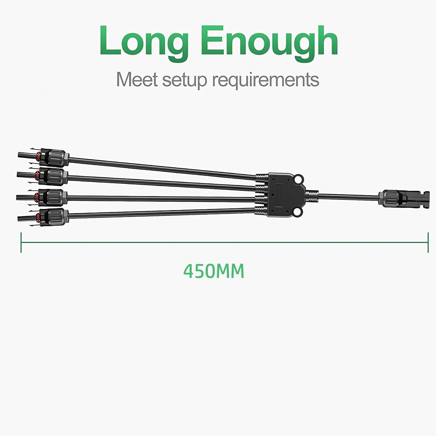 Solarkabel Y-Verbinder 1Y4 für 2,5mm²/4mm²/6mm² Solarkabel, /1 Paar/2 PCS Y-Verteiler 4-fach Abzweigdosen Solarverbinder, Kabelverlängerung für Solaranlage Steckerfertig