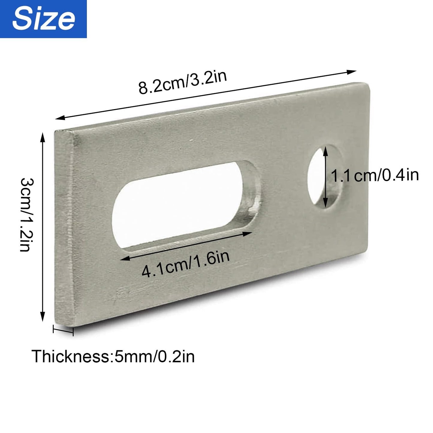 10PCS solar module adapter plate made of stainless steel A2 V2A 80x30x5mm for photovoltaic solar mounting M10 rod screws