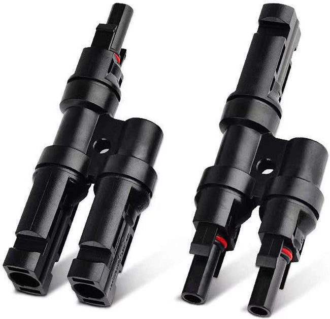 Y Connector Male/Female, Solar Photovoltaic Connector, T-Type Solar Connector, Solar Panel Cable Connector (1Y2)