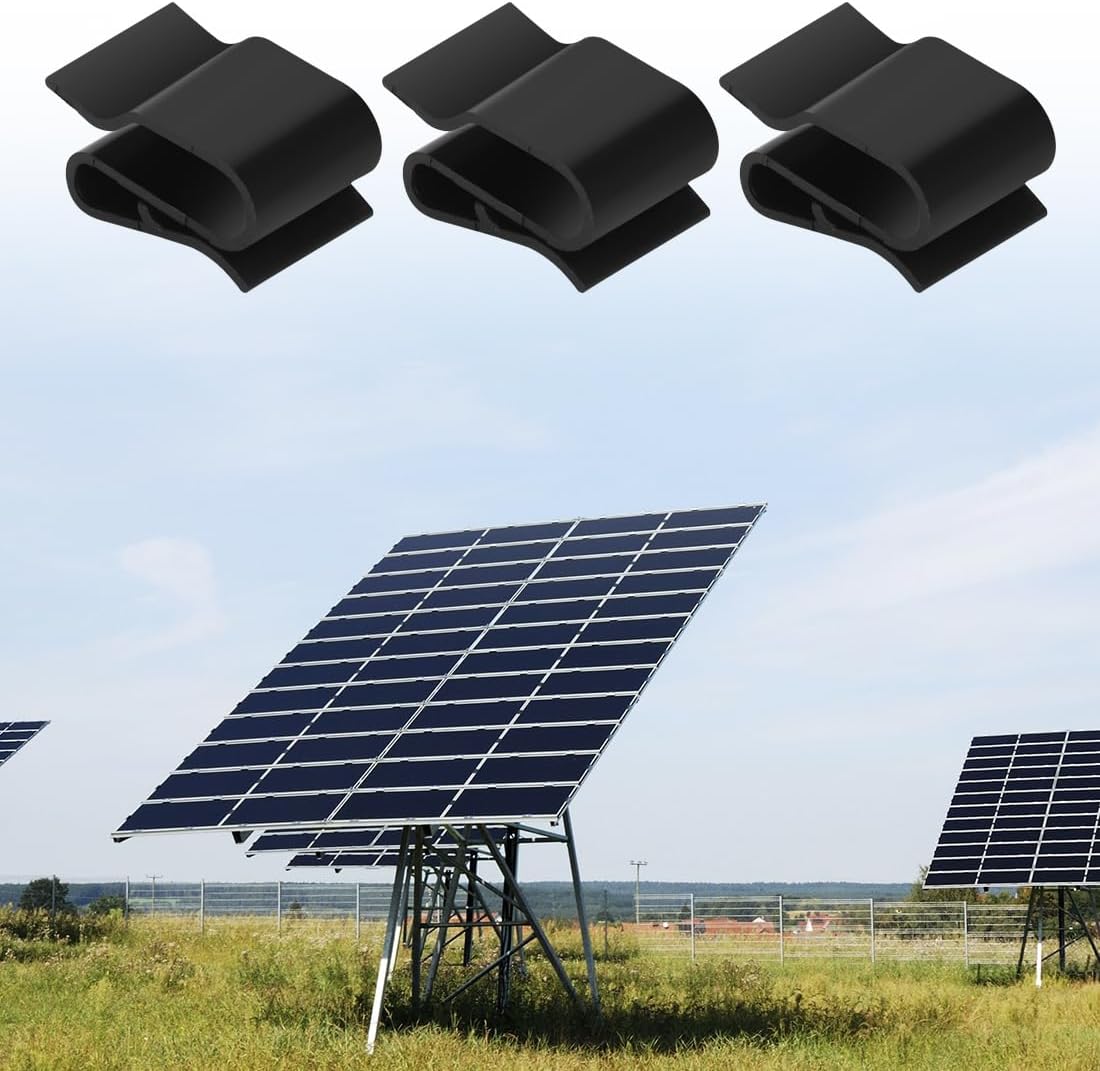 50 pieces solar panel cable clamps photovoltaic cable clips cable holder cable ties trailer frame wire clamps for solar module fixation black