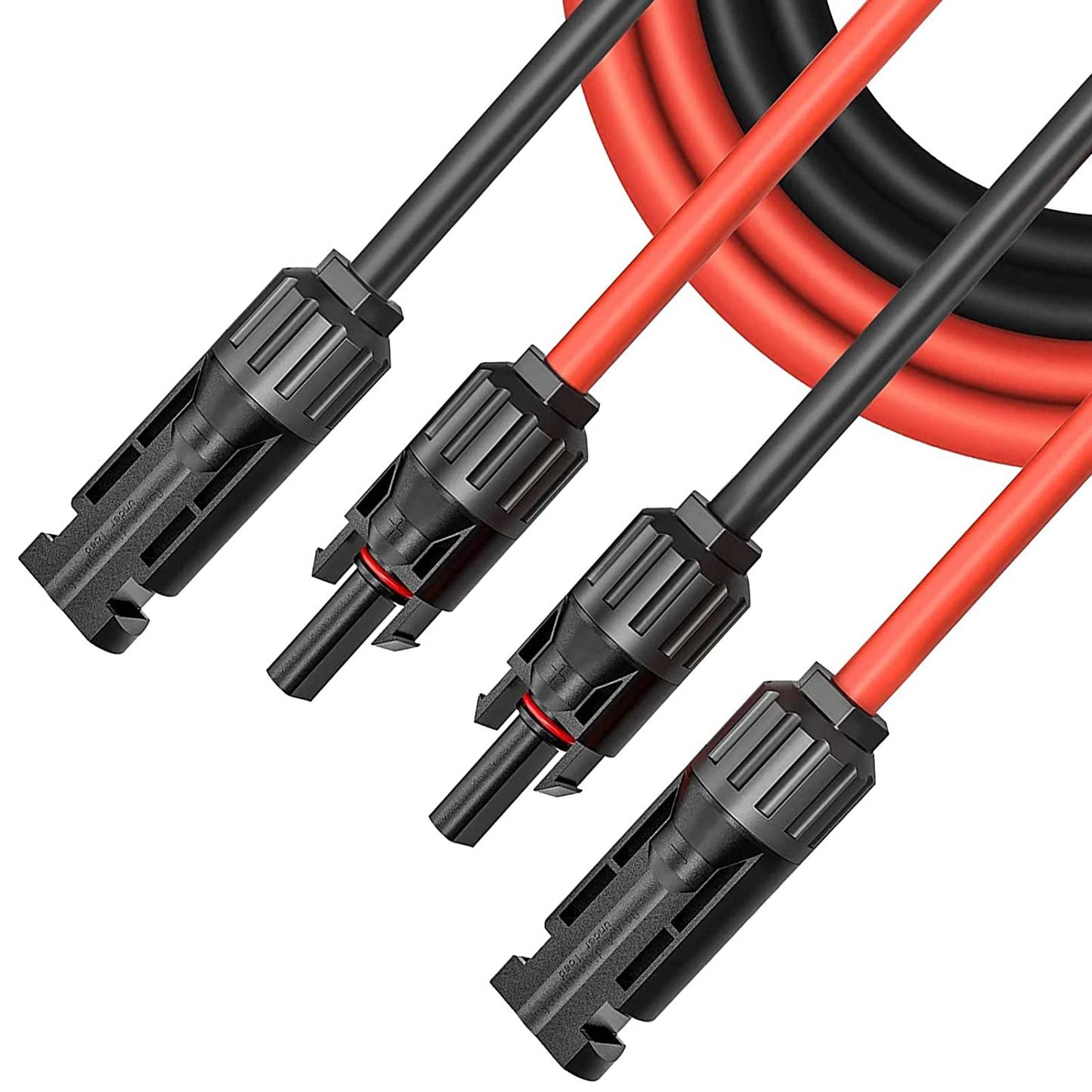 Solar cable extension 4mm² / 6mm² 1-20m solar panel adapter cable, solar cable extension, both sides MC-4 solar connector solar cable extension cable, for plug solar system solar cells photovoltaic assembly (black + red)