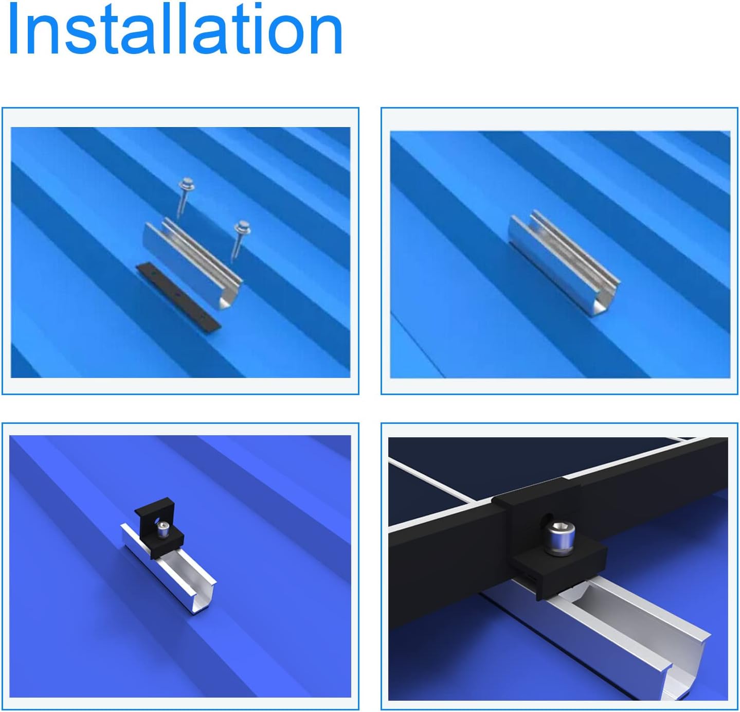 Mini mounting rail set for solar modules silver/black 12cm