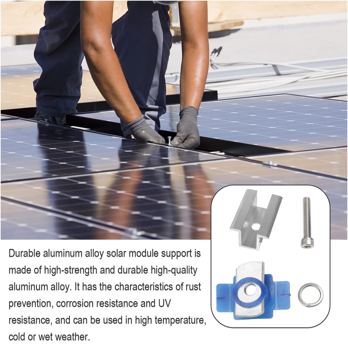 10 pcs Photovoltaic Solar Module Middle Clamps Mzy12