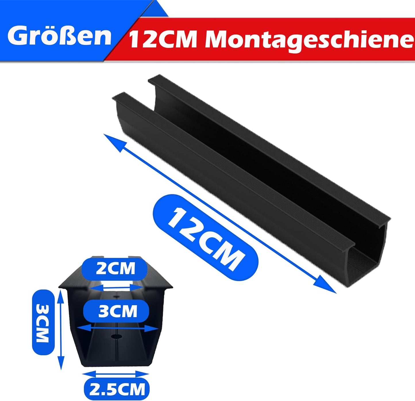 Mini mounting rail set for solar modules silver/black 12cm