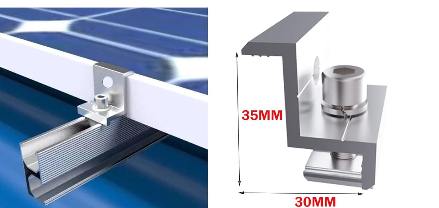 Kit de serrage d'extrémité pour panneau solaire, module solaire, 30mm, 35mm, en un, Mby10