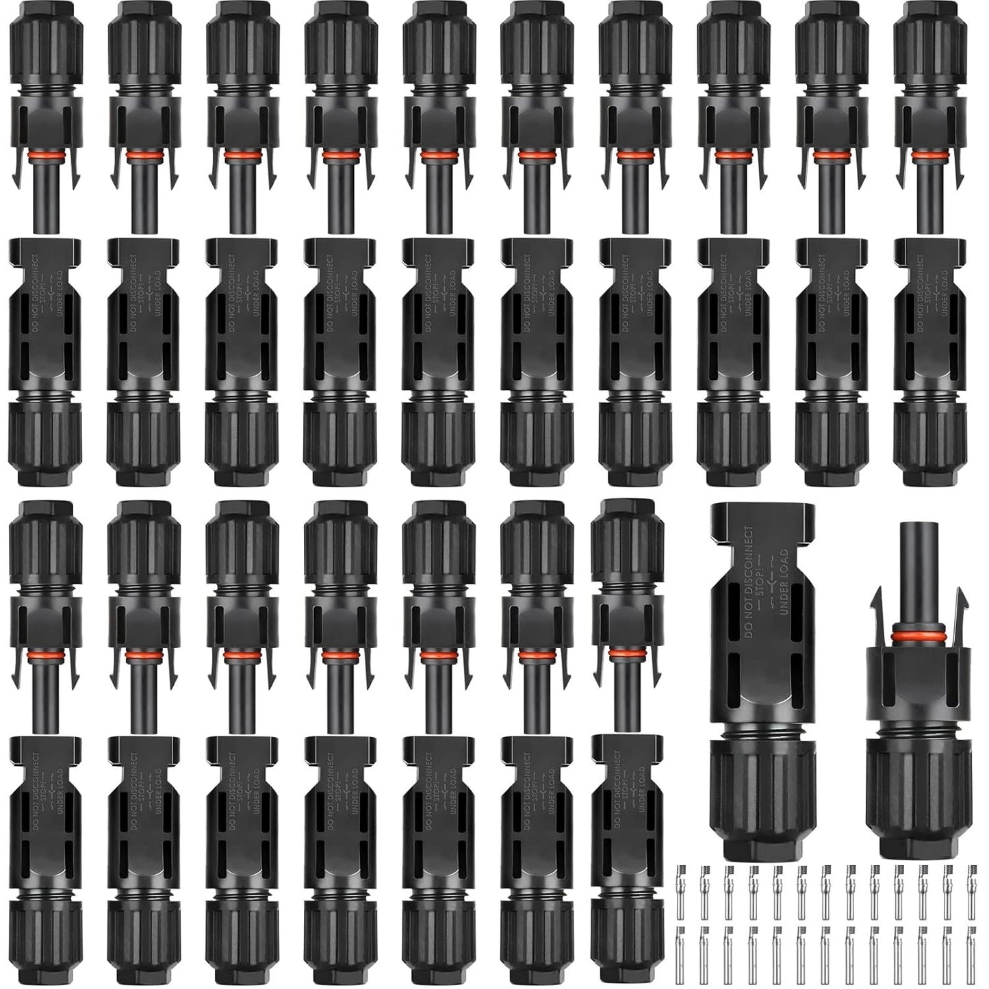 Solar Connector, 20/50/100 pcs Male Female Solar Module Connector Ip67 Waterproof, PV Connector Compatible with 2.5mm²-6mm² Solar Cable