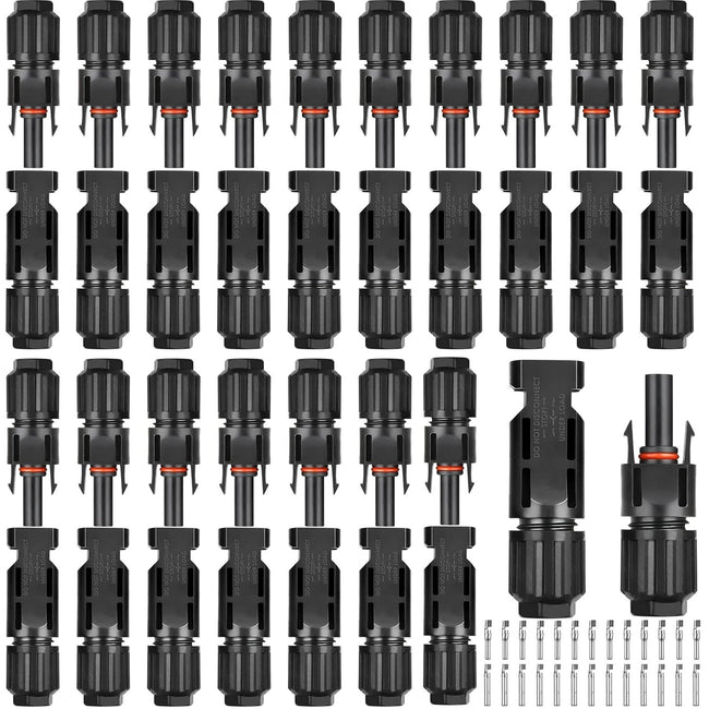 Solar Connector, 20/50/100 pcs Male Female Solar Module Connector Ip67 Waterproof, PV Connector Compatible with 2.5mm²-6mm² Solar Cable