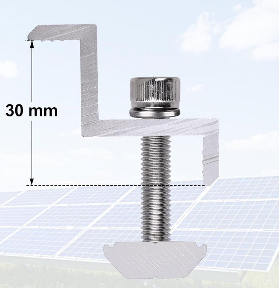 Kit de serrage d'extrémité pour panneau solaire, module solaire, 30mm, 35mm, en un, Mby10