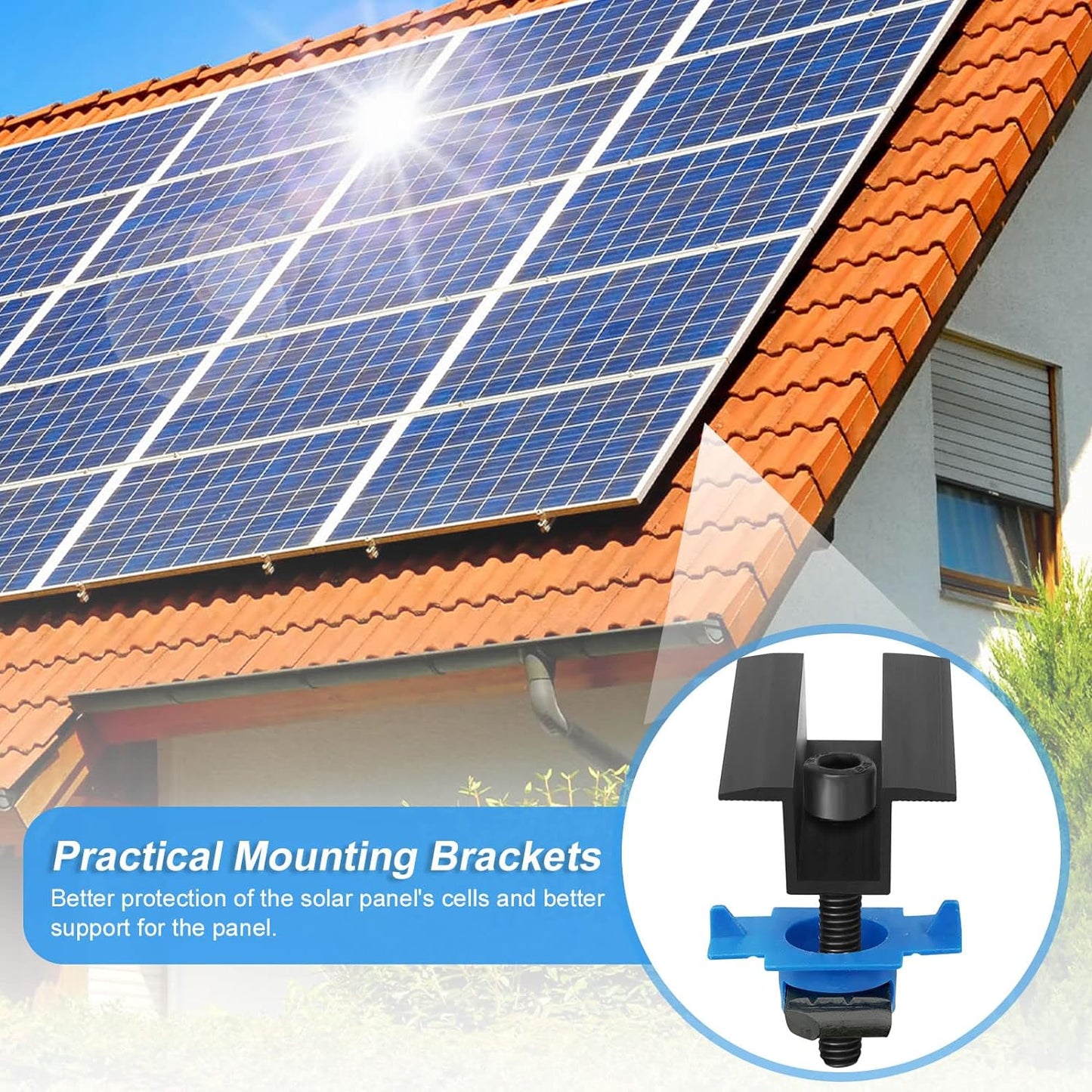 10 pcs Photovoltaic Solar Module Middle Clamps Mzy12