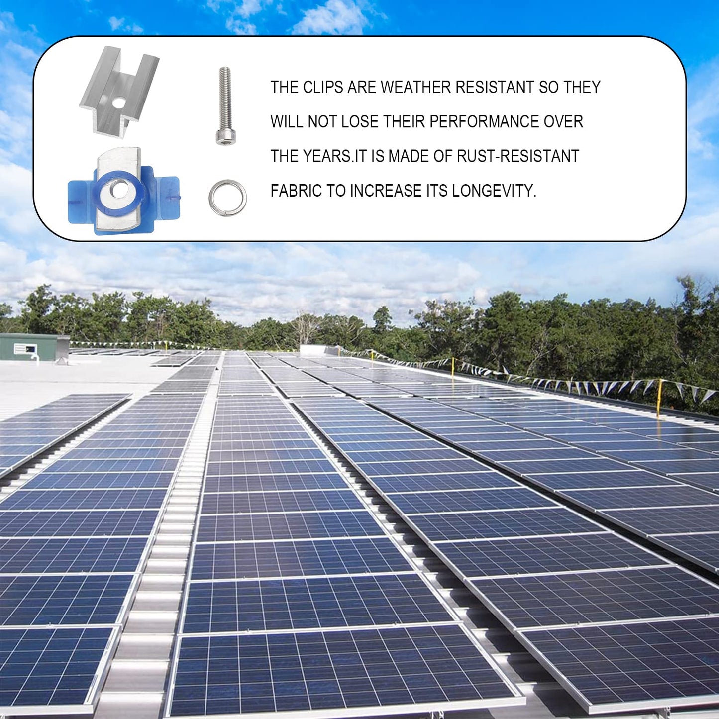 10 pcs Photovoltaic Solar Module Middle Clamps Mzy12