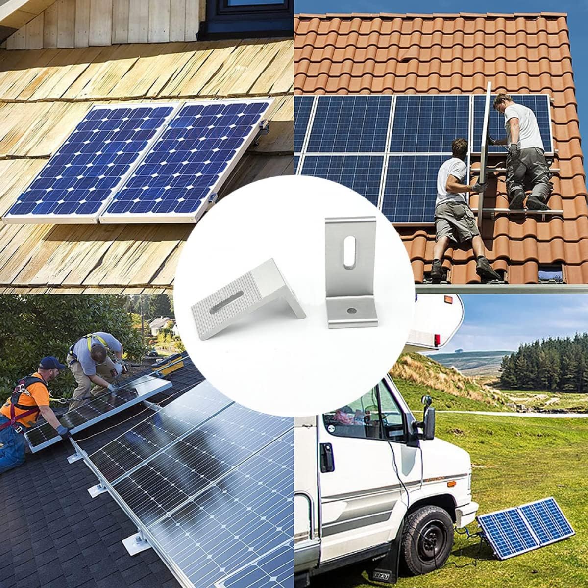 Support en L de montage de panneau solaire à 90 ° pour bateau de camping-car hors toit en grille