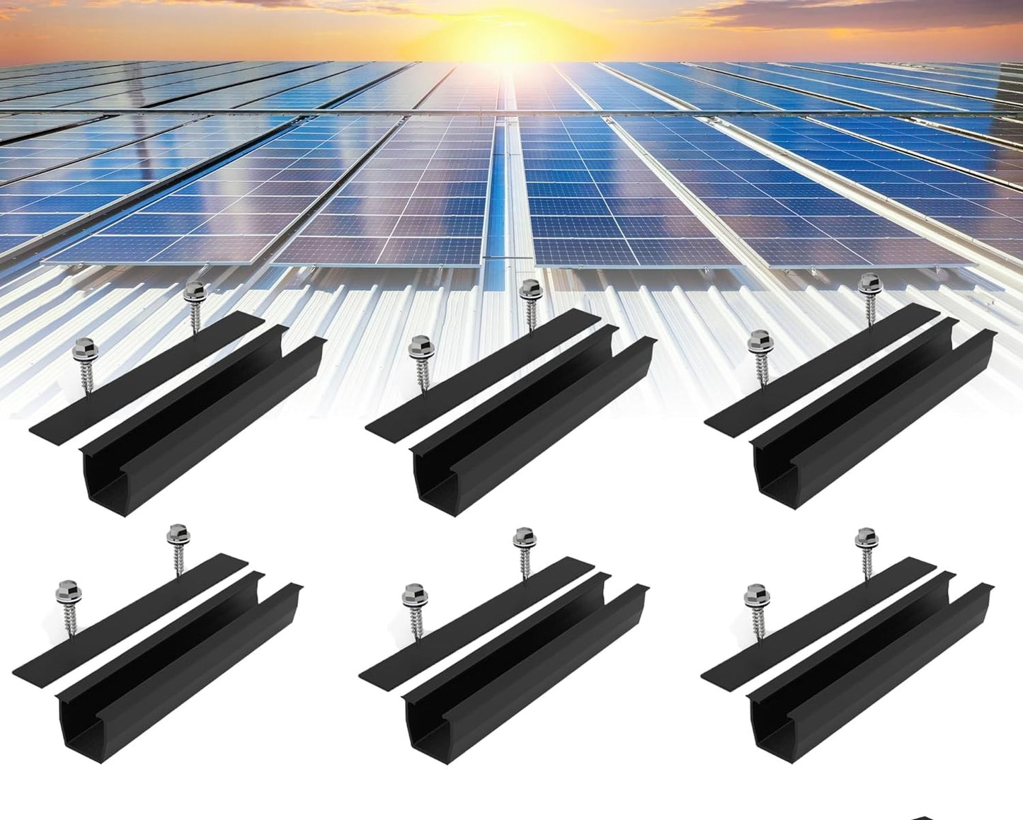 Mini mounting rail set for solar modules silver/black 12cm